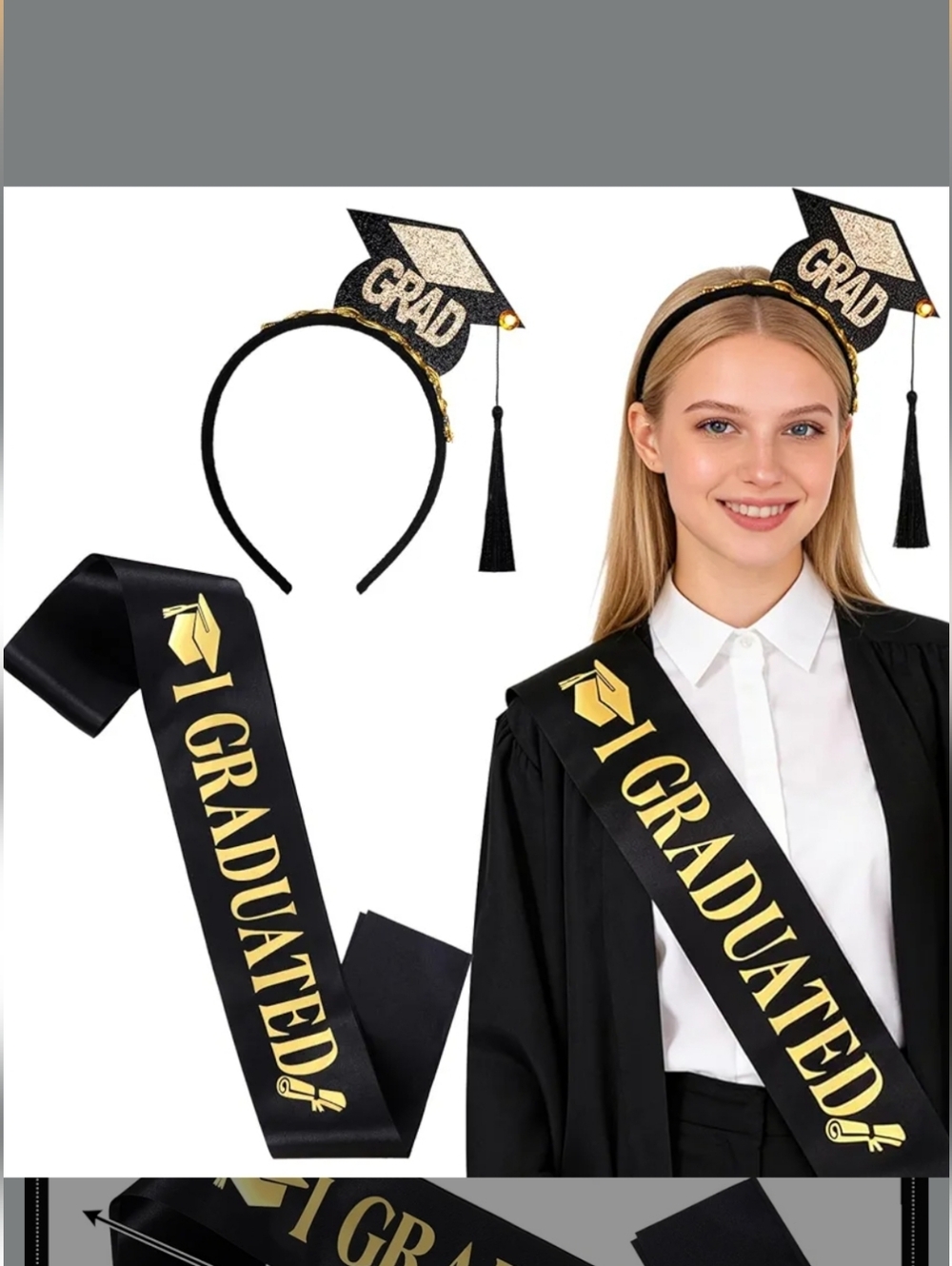 Graduation Sash and Headband Set